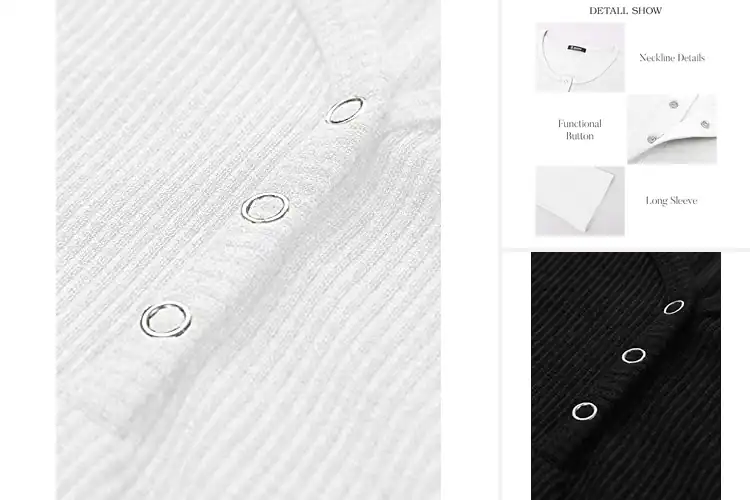 Detailed view of Best Button V Neck Tops: 5 Stylish Picks for Every Occasion