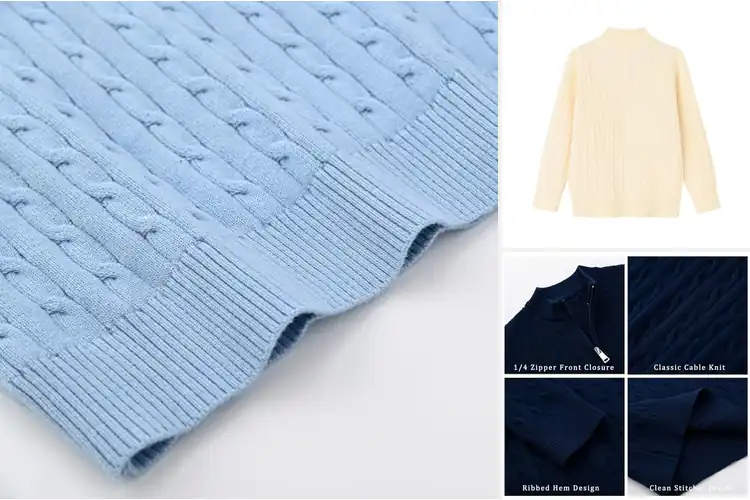Detailed view of Best Childrens Quarter Zip Sweaters