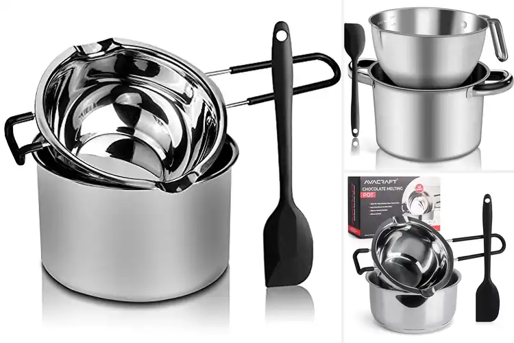 Detailed view of Best Double Boiler Pot With Spatula