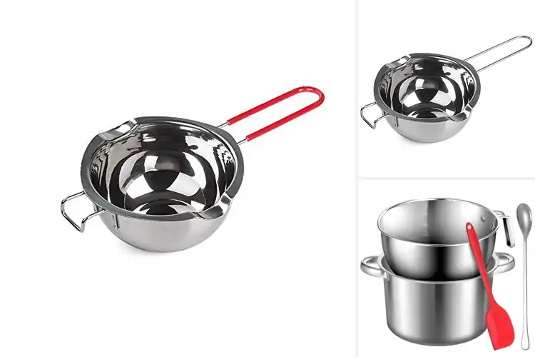 Detailed view of Best Insulated Handle Double Boiler Pots