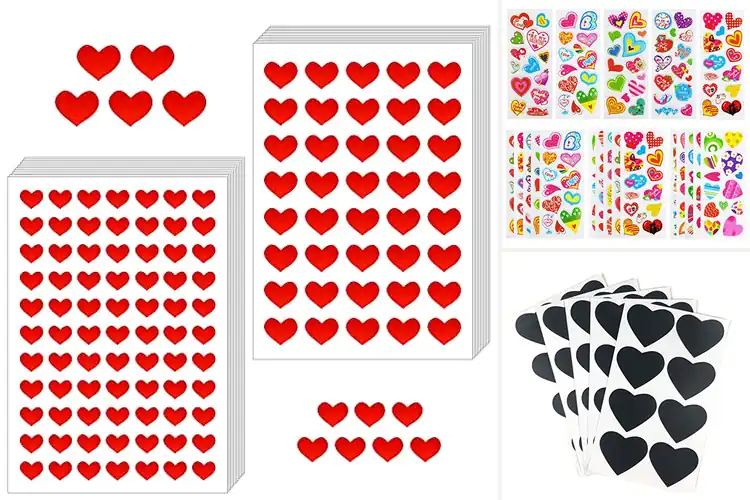 Detailed view of Best Reusable Heart Stickers